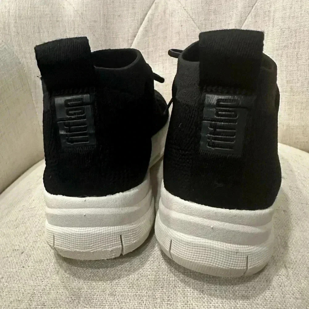 Fitflop Uberknit High Top Sneaker Slip On Shoes Comfort Cushion Women’s 7 Black - Picture 3 of 5